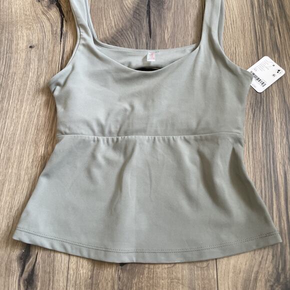 NEW Free People FP Movement Never Better Tank Top Size XS Scoop Neck Sage Stone - Picture 4 of 8